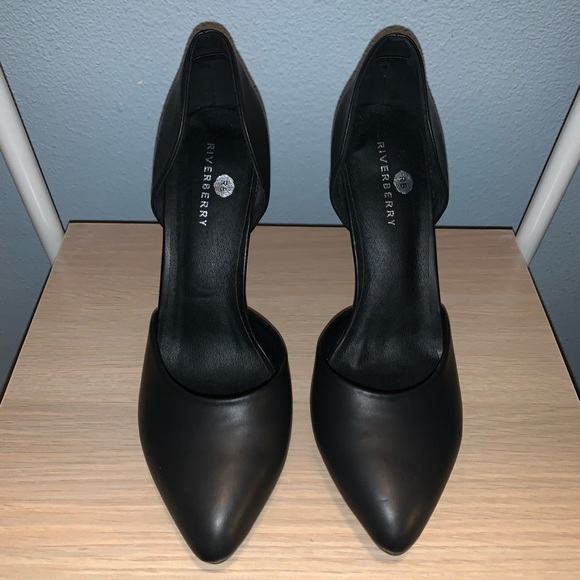 Riverberry Pointed Toe, Slip on D'Orsay Pump Heels - Picture 1 of 8
